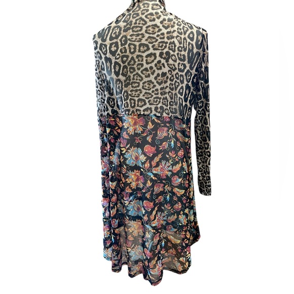 Crazy Train Women's Leopard and Floral Print Sheer Western Layering Duster XL - Picture 4 of 12